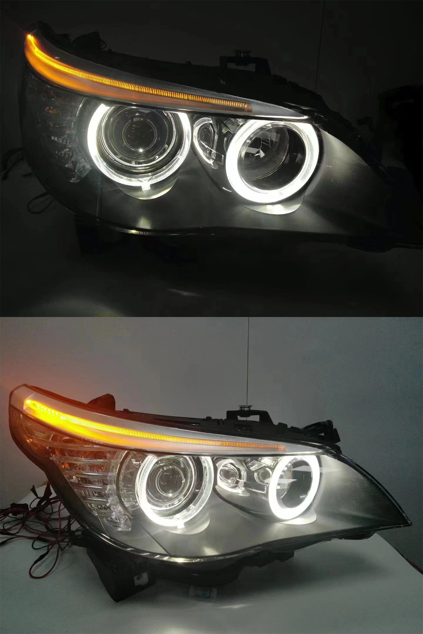 Auto BMW E60 Testa Della Lampada 20 03-20 10 Accessori Auto Luce di Nebbia Giorno Corsa E Jogging Luce DRL H7 LED Bi lampadina allo xeno 520i 523i 530i Fari