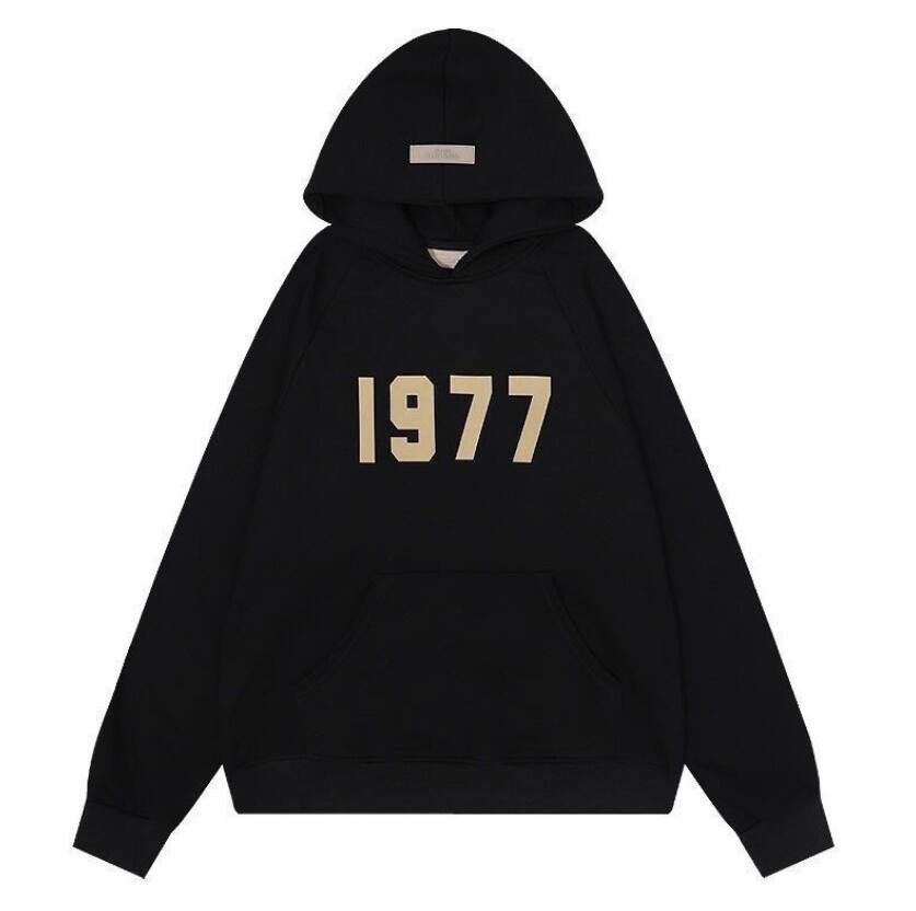 Designer 1977 Männer Hoody Hoodies Pullover Sweatshirts Hip Hop Street Unisex Brief Gedruckt Rundhalsausschnitt Lose Langarm Schwarz Mit Kapuze Streetwear Herren Kapuzen