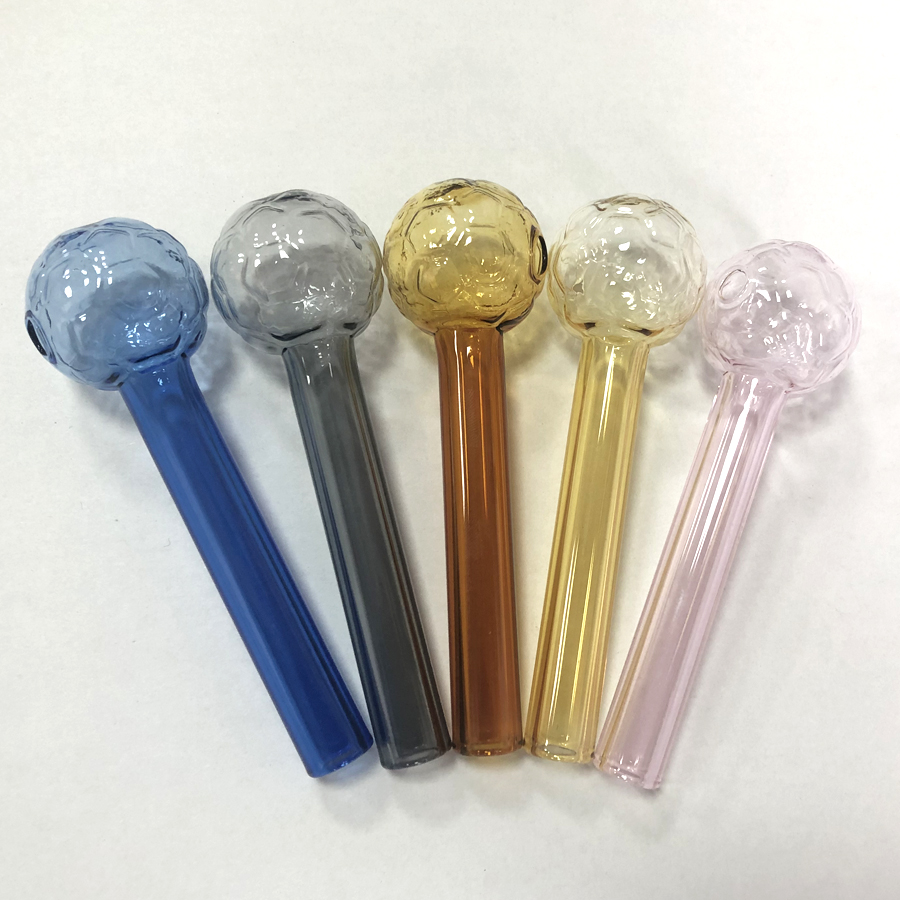 4inch Colorful Smoking Accessories 30mm Ball Thick Tube Smoking Pipes Tobcco Herb Glass Oil Nails Pyrex Glass Oil Burner Pipe