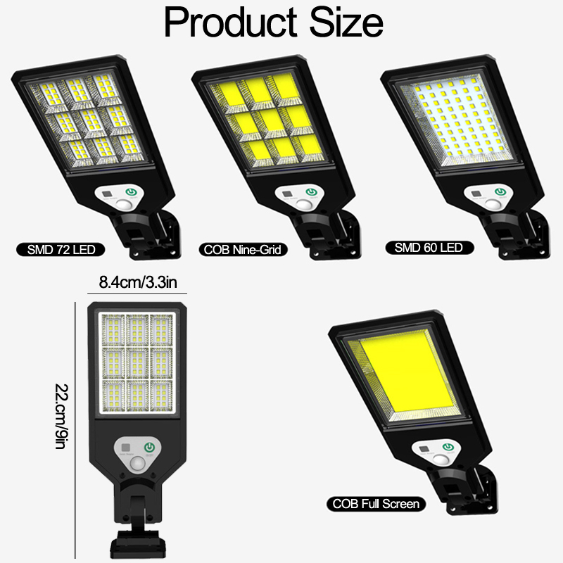 LED Solar Motion Sensor FLOOD LIGHT COB Security Wall Street Lamp Yard Outdoor usalight