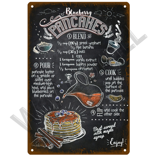 Metallmålningskylt Delikat snabbmatplatta tennskylt Plack Vintage Restaurant Home Cafe Kitchen Metal Poster Väggdekor Tillbehör 30x20 cm W03