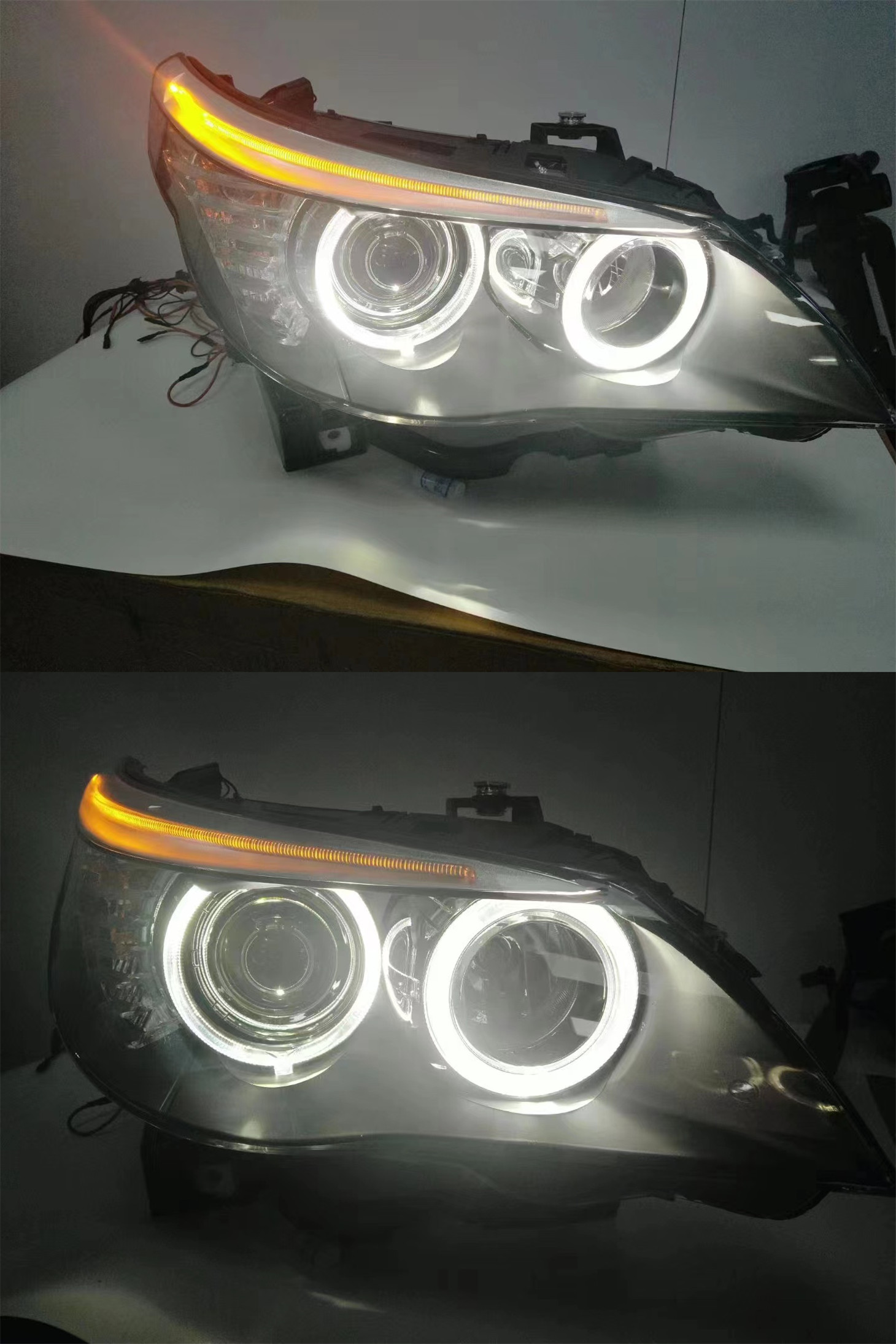 車BMW e60ヘッドランプ20 03-20 10カーアクセサリーフォグライトランニングライトDRL H7 LED BIキセノンバルブ520I 523I 530Iヘッドライト