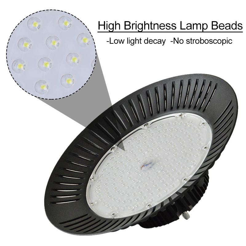 100W 200W 300W 400W LED High Bay Light UFO Oprawa 20000lm 6500K IP65 Światło dzienne Przemysłowe Oświetlenie komercyjne do warsztatu magazynowego