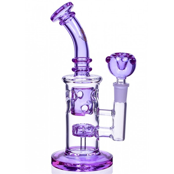 Bangs d'eau en verre Narguilés Percolateur Conduites d'eau Verre épais Dab Rigs Shisha Fumer avec! Bol de 4 mm 8,4 pouces de hauteur