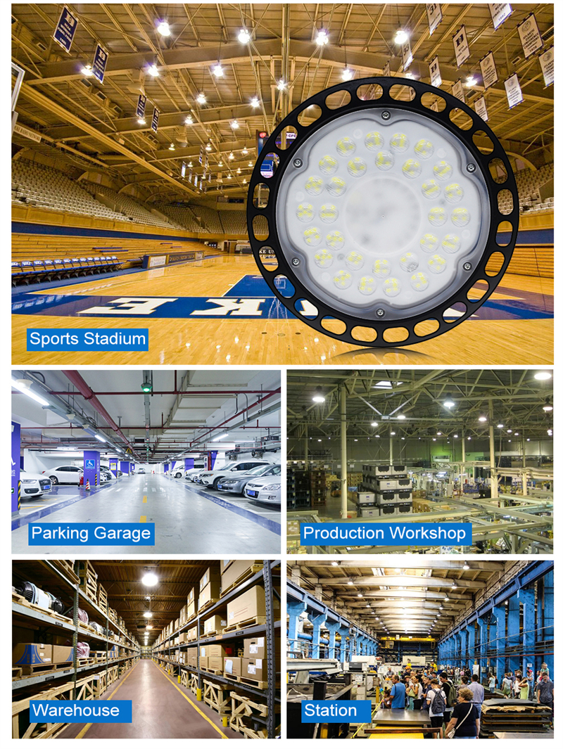 Super Bright UFO LED High Bay Lights AC85265V 100W 150W 200W Commercial Industrial Lighting Market Warehouses Workshop Garage Lam6586293