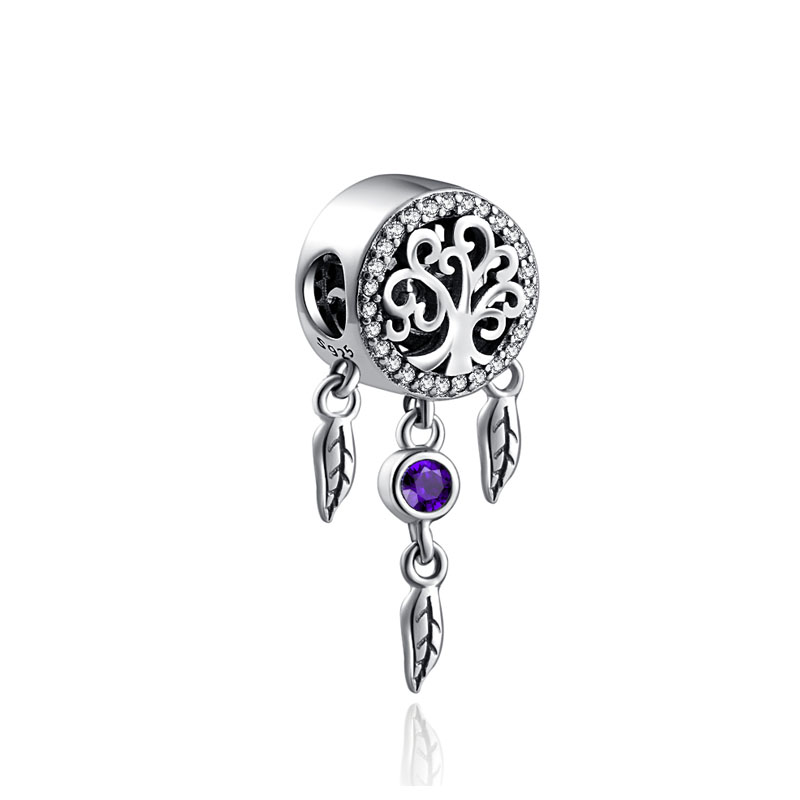 925 Silver Fit Pandora Original Charms Diy Pendant Women Armband Pärlor Hot New Fashion Silver Happiness Tree Series Pendant