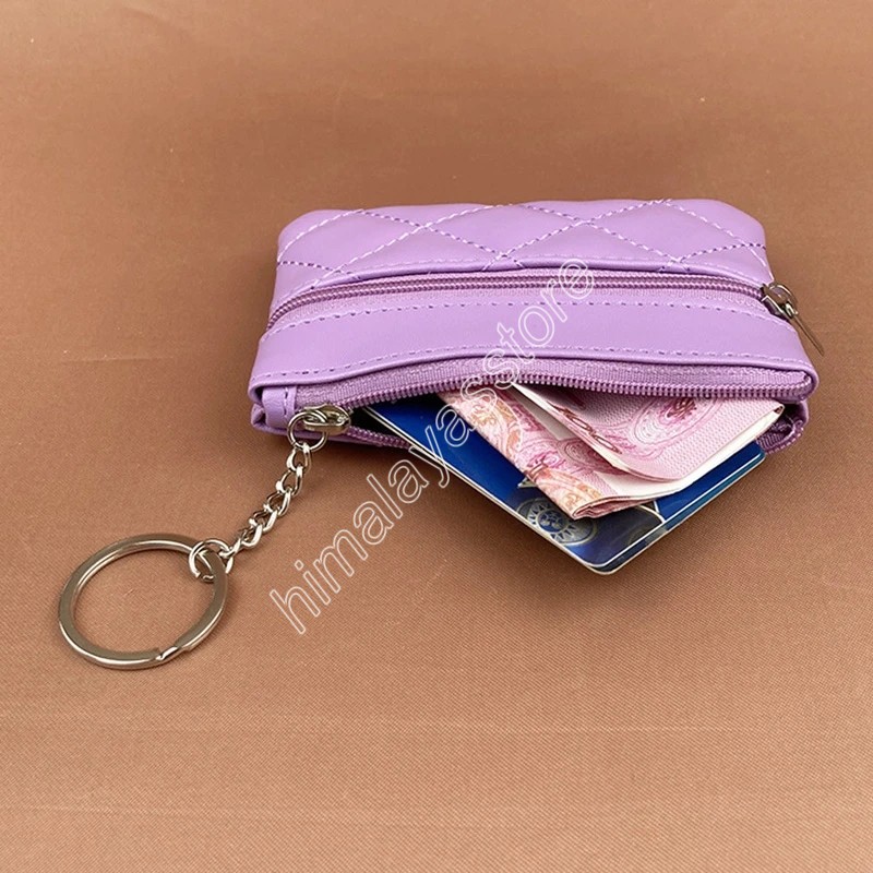 Women Fashion Leather Coin Purse Small Wallet Change Coin Pouch Mini Zipper Money Clip Bags Children Pocket Wallets Key Holder