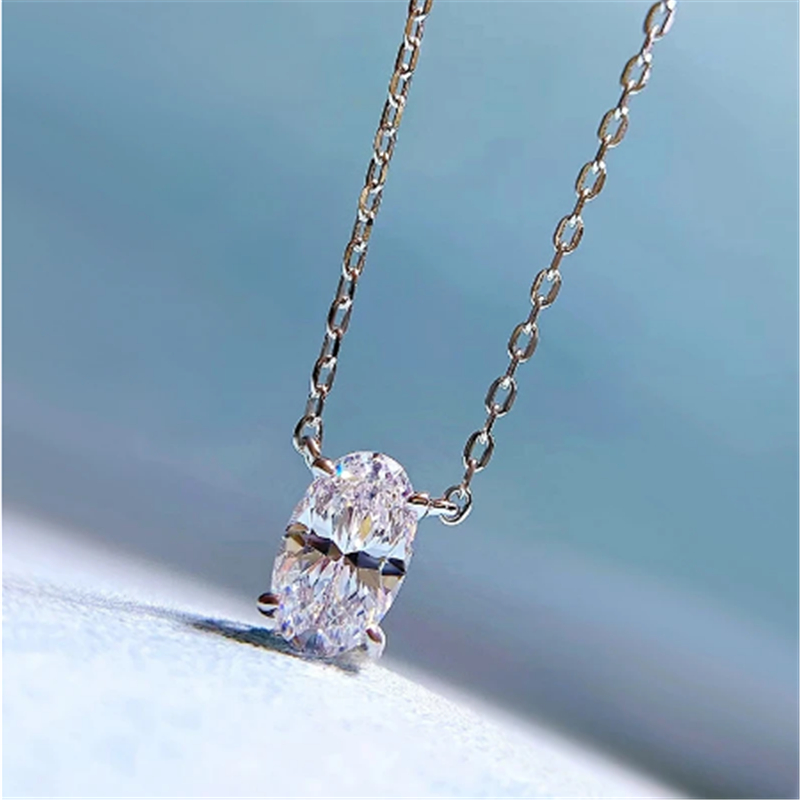 14K Gold Lab Diamant Anhänger Echt 925 Sterling Silber Party Hochzeit Anhänger Halskette Für Frauen Männer Geburtstag Chocker Schmuck