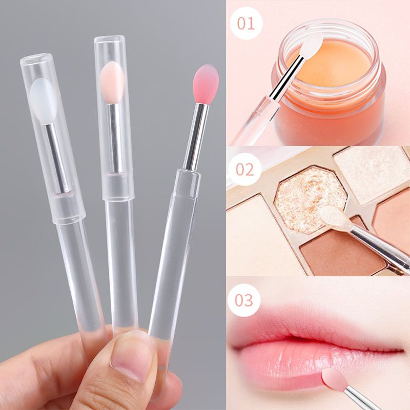 Women Beauty Makeup Tools Soft Silicone Lip Brush With Cover Multifunction Applicator Cosmetic Brush Make Up Brushes for Eye Shadow Lipstick