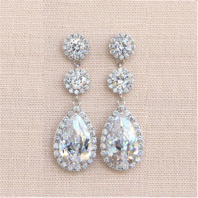 Styles Lab Moissanite Dangle Earring 925 sterling silver Jewelry Party Wedding Drop Earrings for Women Bridal Birthday Gift