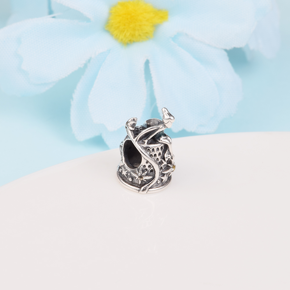 Perle de dé à coudre céleste en argent sterling 925 pour bijoux européens bracelets à breloques de style Pandora