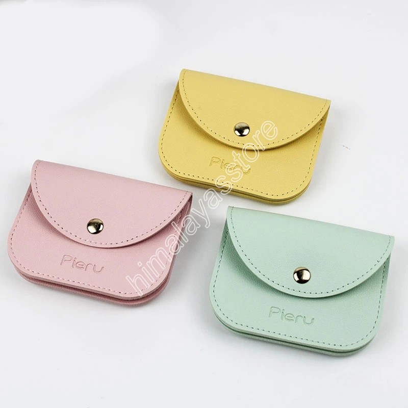 2023 New Ins Style Candy Color Leather Card Holder Fashion Mini Short Envelope Women Wallet Korean Japan Credit Card Case Purse