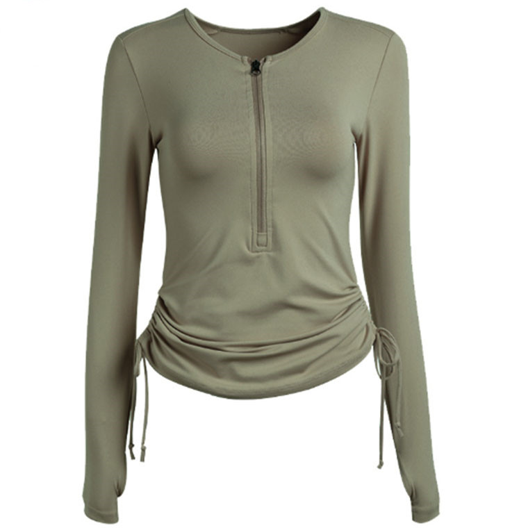 LL Zipper Long Sleeve Yoga Shirts Sports Quick Dry Fit Running Thumb Holes Elastic Top Women Workout Gym Clothes LL871