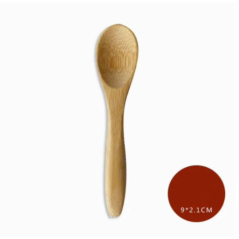 8 Size Small bamboo Spoons Natural Eeo-Friendly Mini Honey Spoon Kitchen Mini-Coffee Teaspoon Kids Ice Cream Scoop 9-16cm