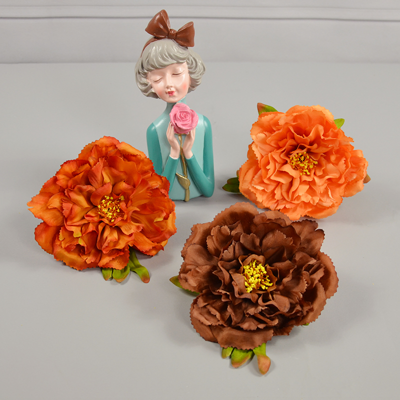 13cm Artificial Flowers Scrapbooking Peony Crafts DIY Silk Peony Heads for Wedding Decoration