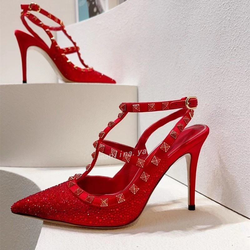 Flash-Diamant-Sandalen mit hohen Absätzen, Sommer-Gladiator-Sandalen für Damen, neue Luxusmarke, Nieten-Schuhe mit hohen Absätzen, Designer-Damenschuhe, 10,5 cm, Größe 35–43
