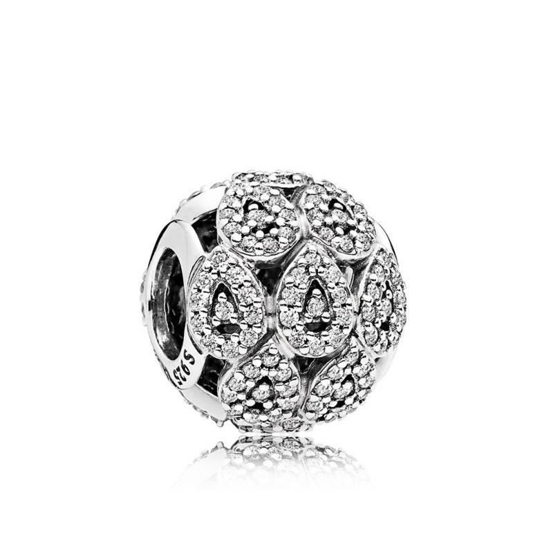 925 Silver Fit Pandora Original Charms Diy Pendant Women Armband Pärlor Circular Holloid Inlaid Stone Charm