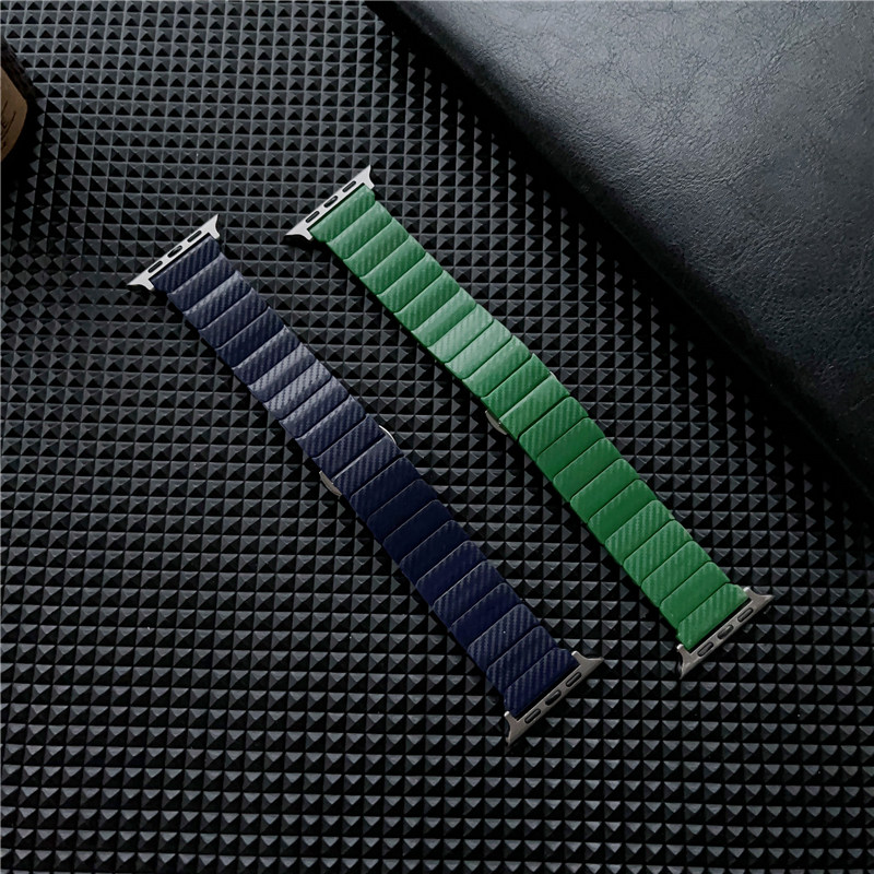Chłodna bransoletka z paska z włókna węglowego do Apple Watch Series 8 7 6 5 4 3 2 Ultra Butterfly Blustrle Link Band 45 mm 49 mm