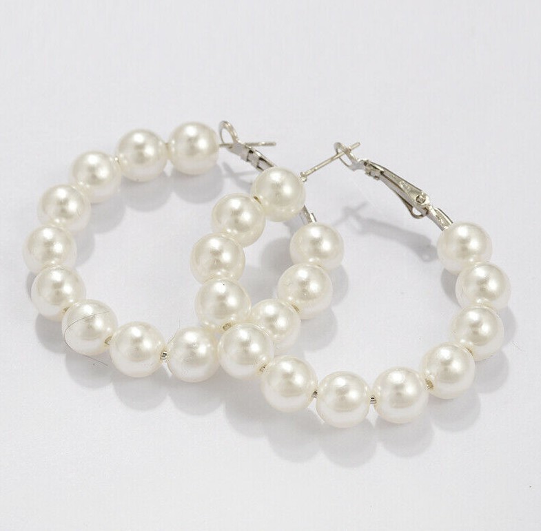 DHL SHIP Wholesale Jewelry of new nightclubs in Europe and America, exaggerated pearl earrings, round earrings, female jewelry manufacturers