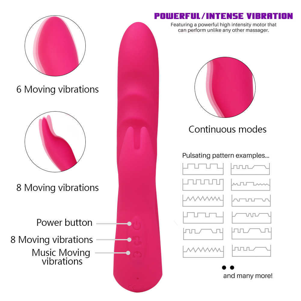 Nxy vibratorer g spot kanin vibrator klitoris stimulering vuxna sex leksaker med kanin öron vattentät personlig massager 2 motor klitor stimulator 230310