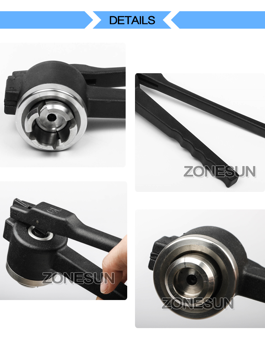 ZONESUN Manual Vial Crimper sealing machine 13mm Stainless Steel Flip Off Caps Hand Capping Machine Tool Crimper seals ZS-PVC2