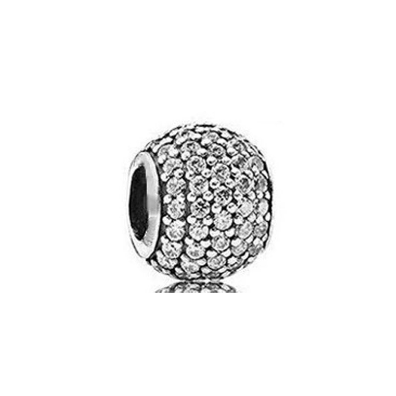 925 Silver Fit Pandora Original Charms Diy Pendant Women Armband Pärlor Circular Holloid Inlaid Stone Charm