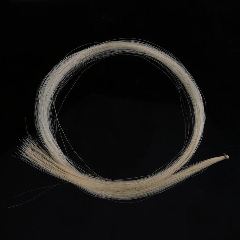 1 Hank Universal Yellow White Stallion Haar Haar voor viool Bow Snaged Musical Instruments Vioolonderdelen Accessoires