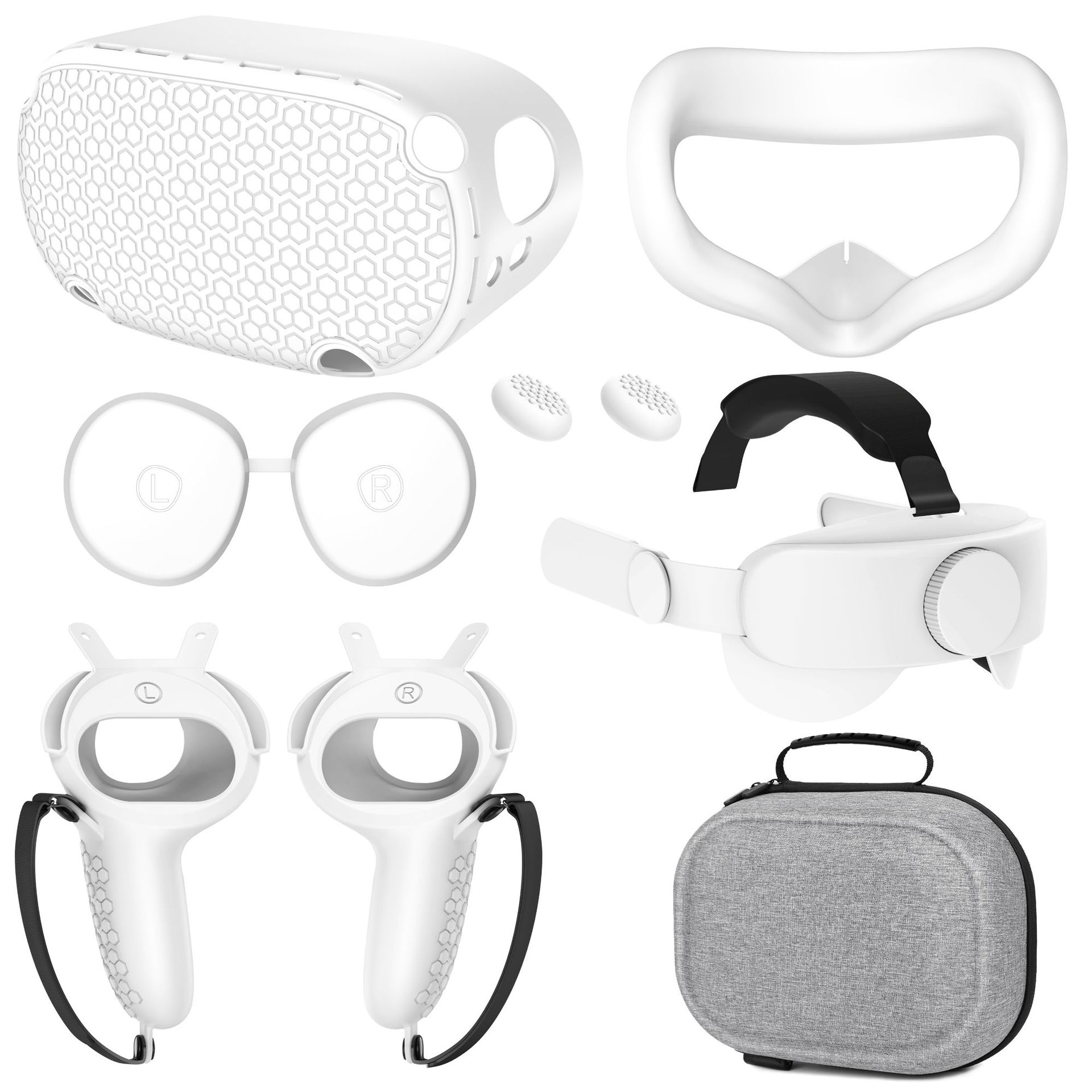 Adatto Meta Oculus Quest2 con copertura principale in silicone, set da 9 pezzi antiscivolo e antigoccia Accessori VR