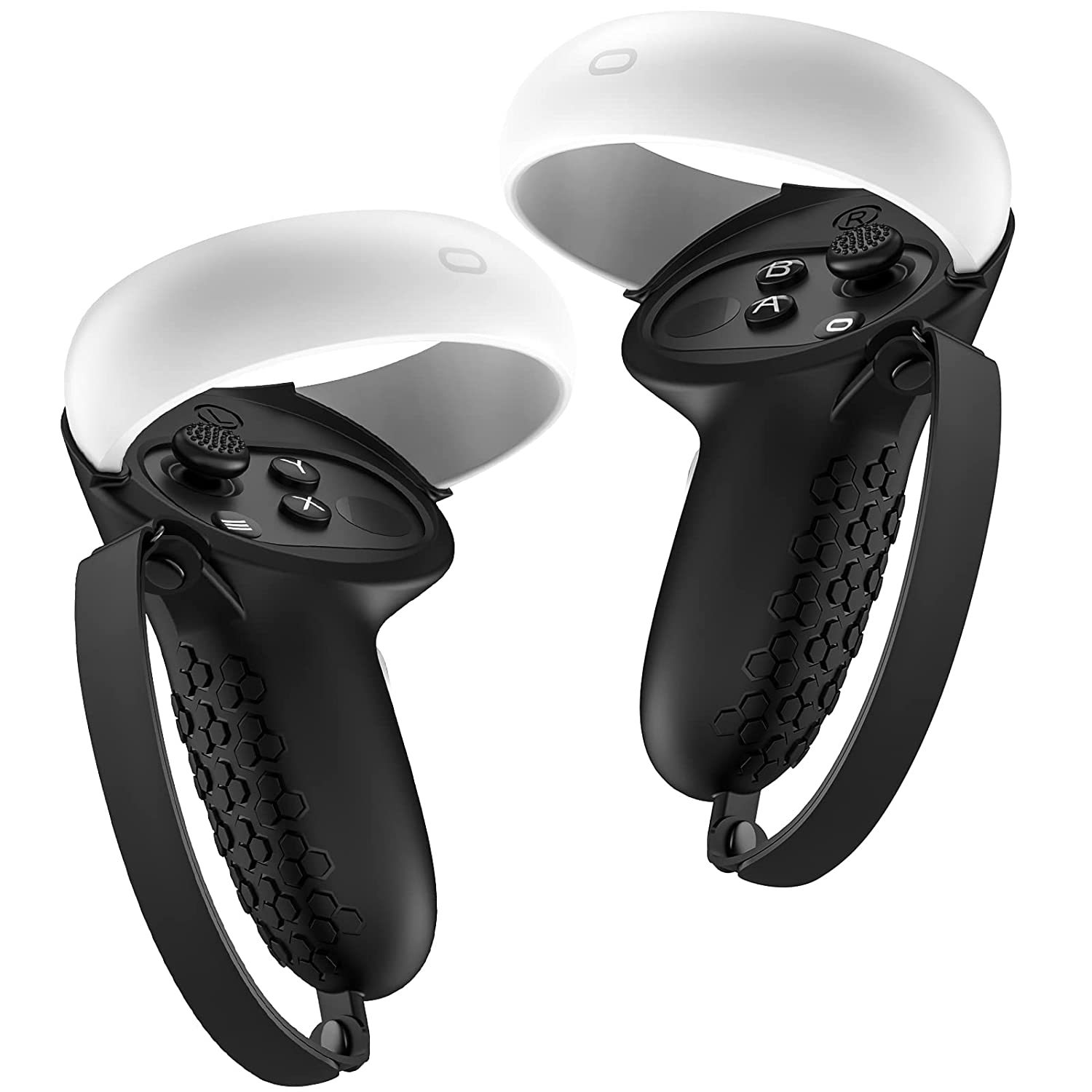 Adatto Meta Oculus Quest2 Cover principale in silicone da indossare, set di 9 accessori VR antiscivolo e anti-caduta