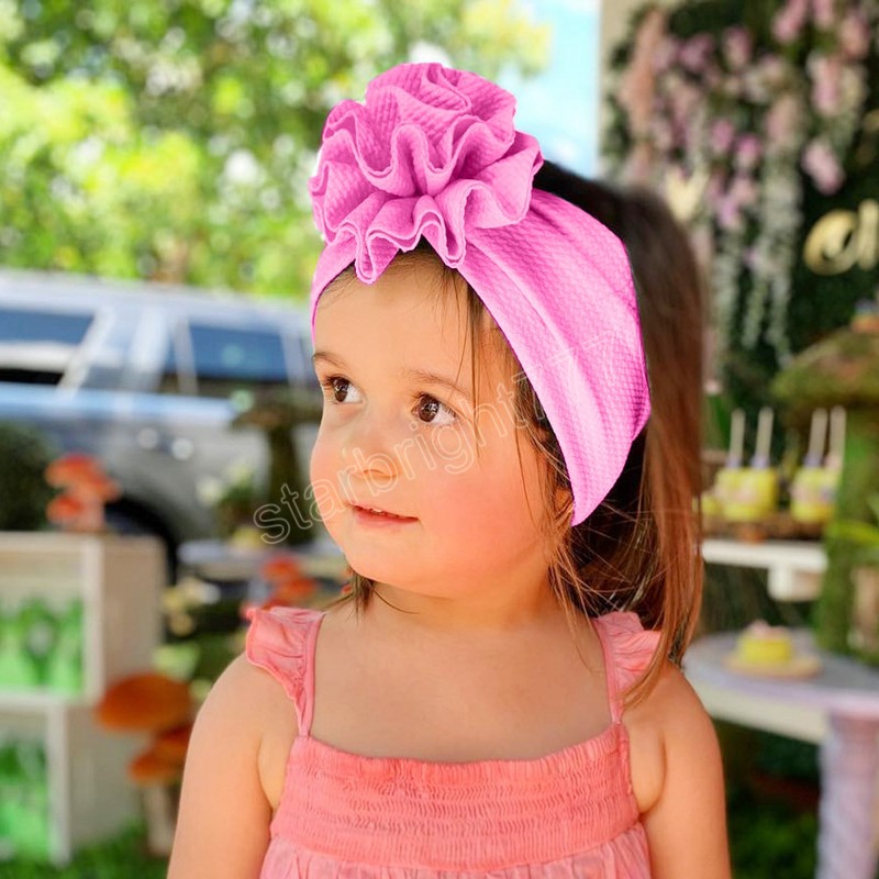 Elastische grote bloem nylon hoofdband hoogwaardige brede babygirlls haarbands foto rekwisieten accessoires schattige geschenken