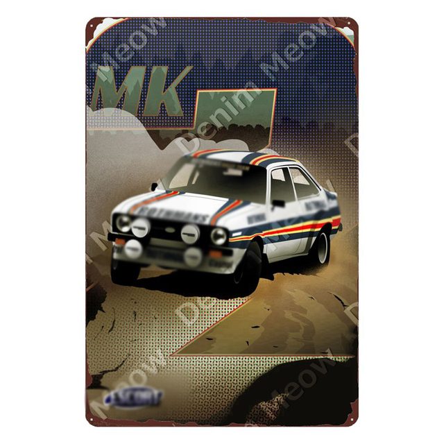 Vintage Racing Car Metal Tin Sign Sports Car Wall Art Poster Plauqe för Garage Bar Cafe Home Wall Decor SUV Målning 30x20cm W03