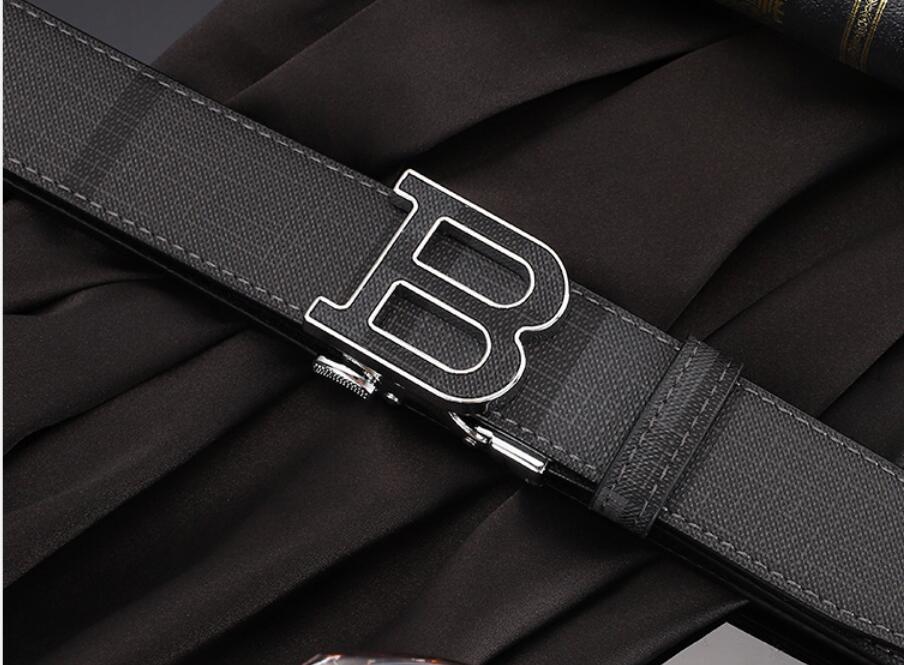 Mens Automatic Buckle Belt Letter B Plaid Business Casual Pants Belt Designer Brand Jeans Waistband