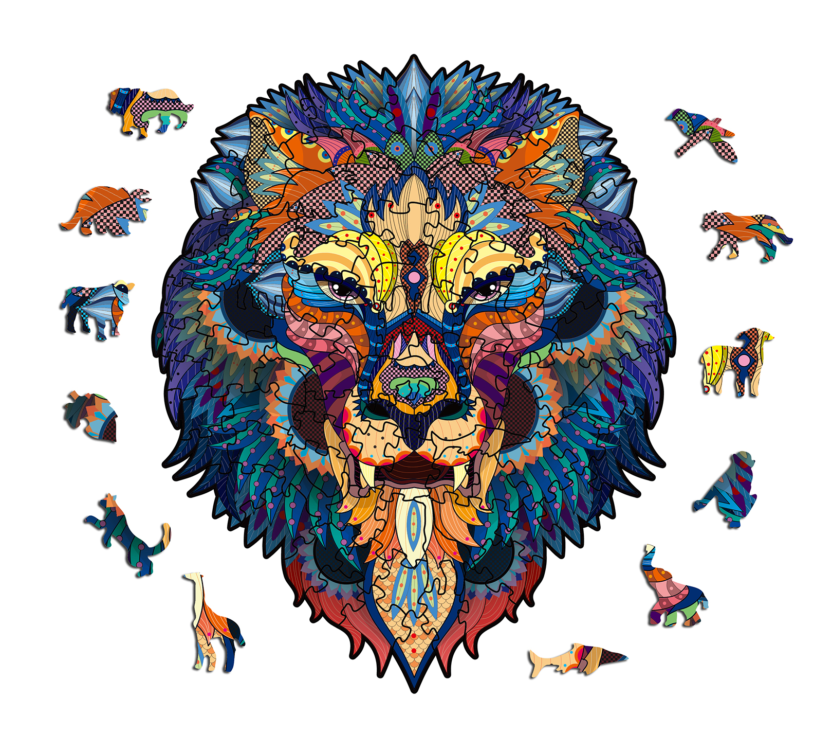 DIY Crafts Lion King Wooden Jigsaw Puzzle Gift for Adults and Kids Birthday gift Unique Shape Jigsaw Pieces Educational Toy, Learning Game, Souvenir - 200 pcs/set, 10x12" A4