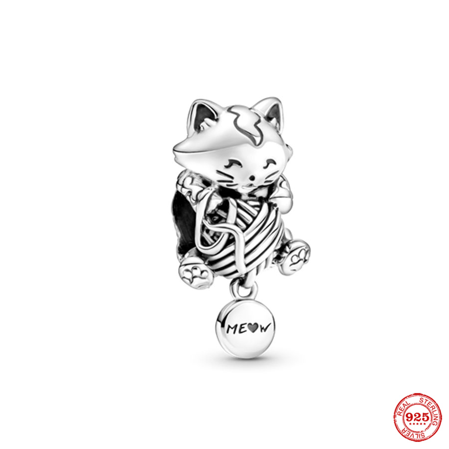 925 silver Fit Pandora Original charms DIY Pendant women Bracelets beads Cute Animals Charm New 925 Silver Dog Dangle Sea Turtle Shiny Panda Chick