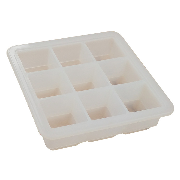 Été 9 grilles bac à glaçons avec couvercles barre de cuisine Silicone de qualité alimentaire carré bricolage moule à glace