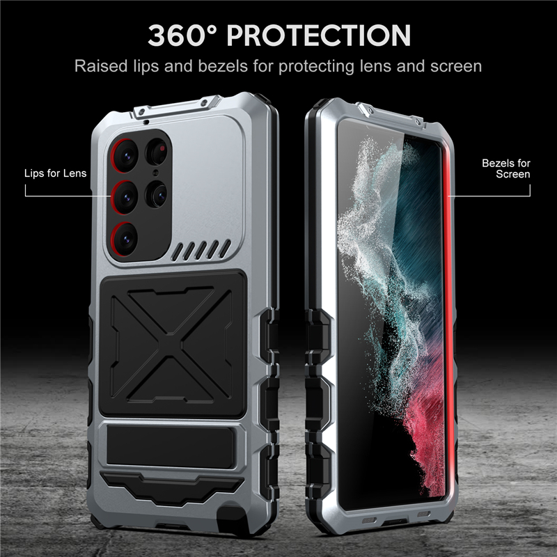 Camouflage Aluminum Alloy Vogue Phone Case for iPhone 14 Pro Max Samsung Galaxy S23 Ultra Durable Full Protective Soft Bumper Camo Metal Bracket Protective Shell