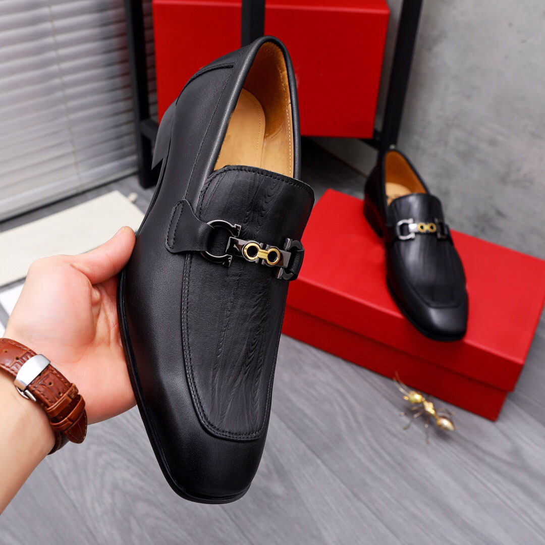 2023 Mens Dress Shoes Formal Business Echt lederen nieuwe flats ademende casual loafers mannelijk merk comfortabel rijschoenen maat 38-44