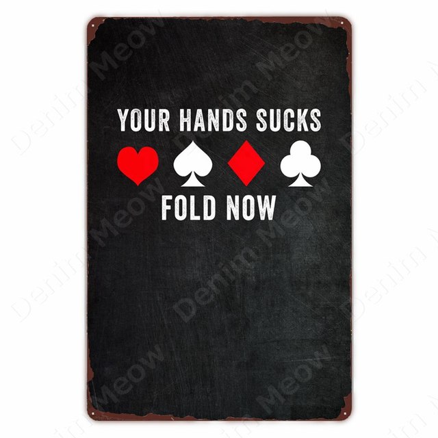 Zabawny poker retro vintage metalowy znak blaszany blefing plakat bar kawiarnia pub home kasyno wystrój pokera tata malarstwo ścianki płytka tablica 30x20 cm W03