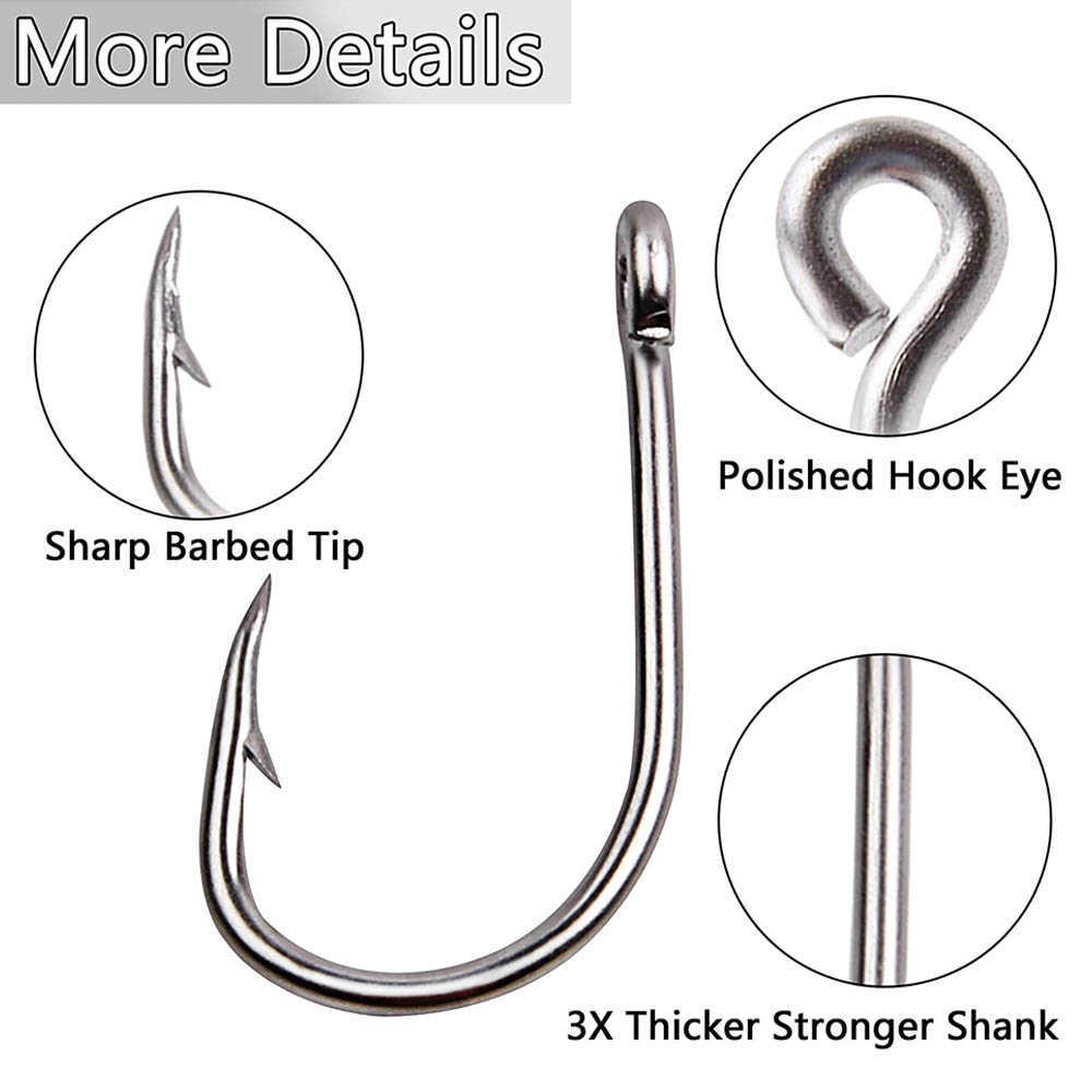 Fiskekrokar 100st Circle Fishing Hooks Live Bait Barbed Hook Strong rostfritt stål Skarp Saltvattenfiskkrokar Storlek 1/0-10/0 P230317