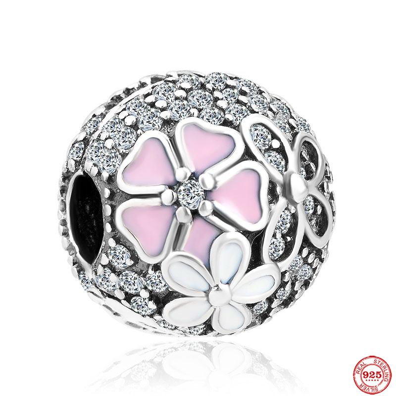 925 Silber für Pandora Original Charms DIY Anhänger Damen Armbänder Perlen Blumen Stern Kugel Positionierung Schnalle Clip Perlen Anhänger Geschenk