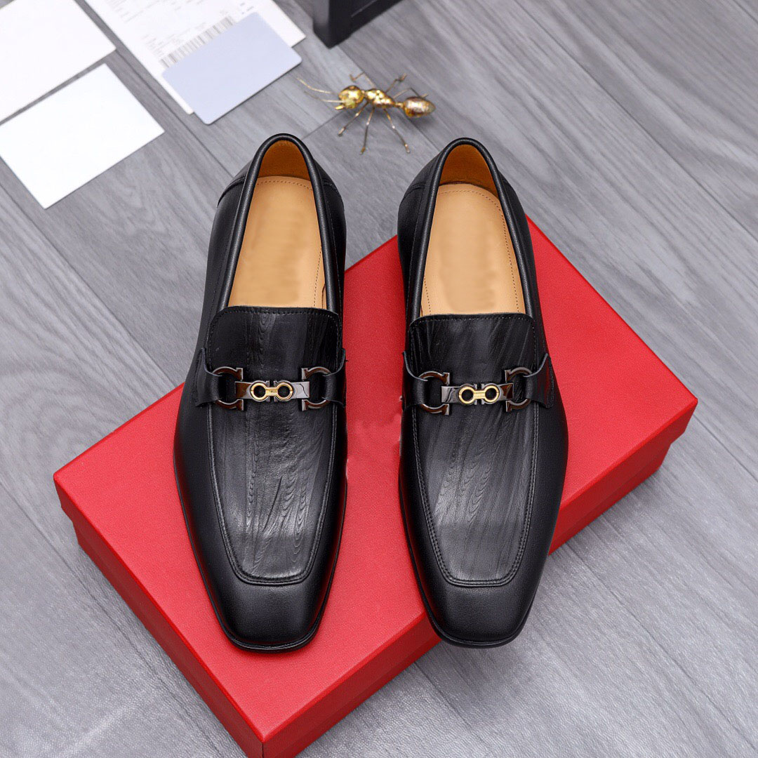2023 Mens Dress Shoes Formal Business Echt lederen nieuwe flats ademende casual loafers mannelijk merk comfortabel rijschoenen maat 38-44