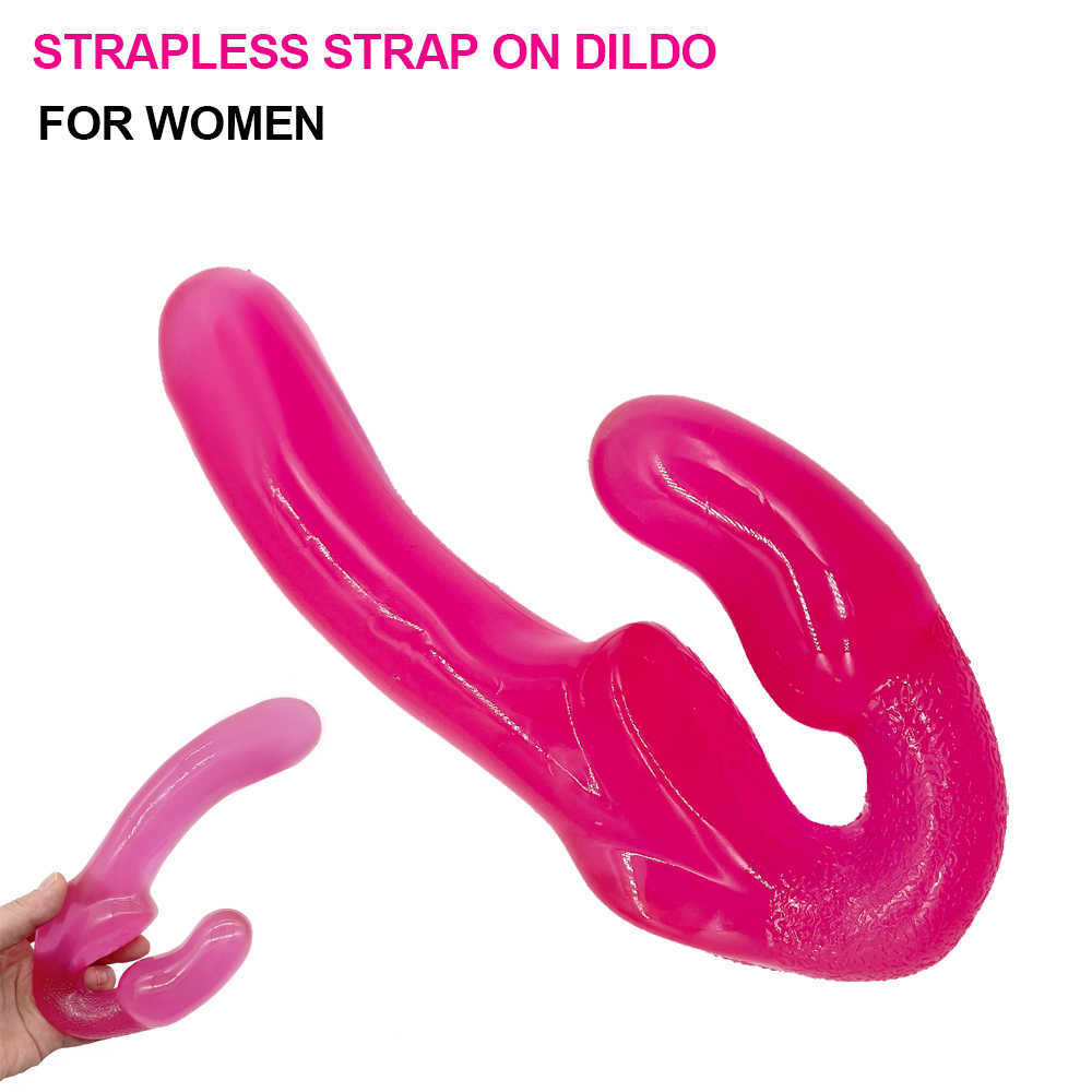 Nxy Vibrators Double Head Dildo for Lesbian Strapless Strapon Strap on Jelly Couples g Spot Vagina Anal Massage Sex Toys Women 230310