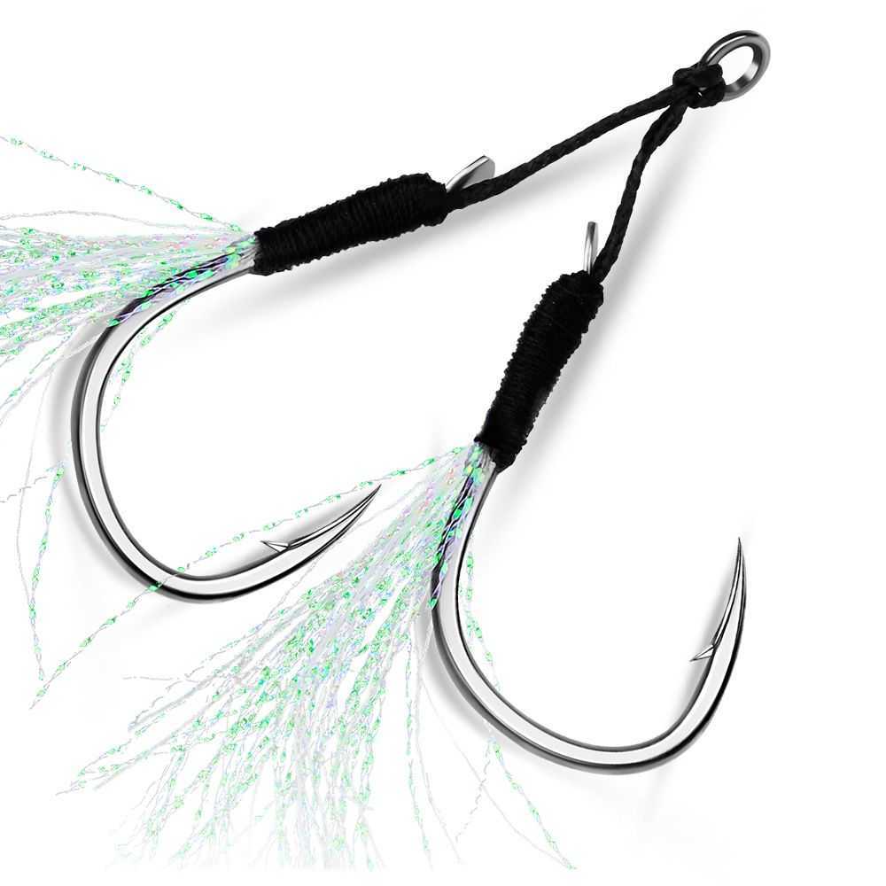 Haczyki rybackie Metal Jig Assist Assists 11-20# Z PE Line Solid Pierścienne Pierścień Jigging Fish Hook-Banidshooks P230317