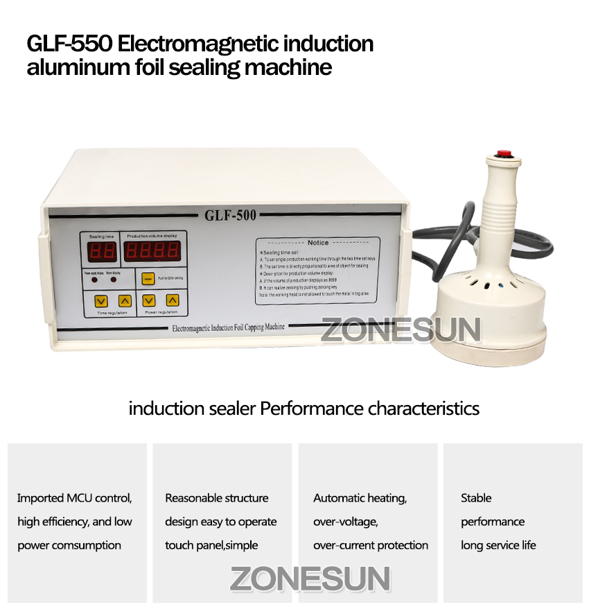 Zonesun glf-500 алюминиевая фольга для герметизации, машина для уплотнения бутылки с бутылкой