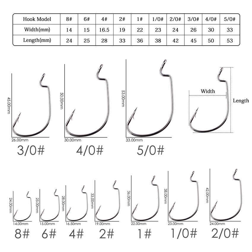 낚시 고리 / box 낚시 고리 세트 탄소 강철 와이드 크랭크 후크 오프셋 피쉬 hook 부드러운 웜 미끼 철조망 잉어 낚시 고리 태클 p230317