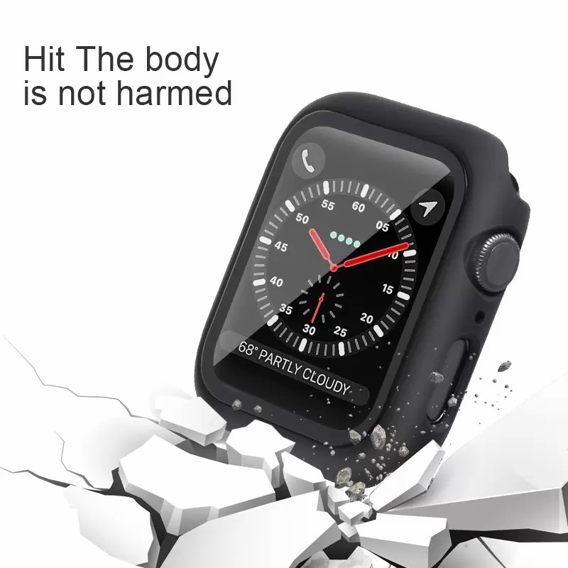 Voor Apple Watch Case 45mm 44 mm 41 mm 38 mm 40 mm Serie 3/4/5/6/7/SE -horlogekap met gehard glas in doos