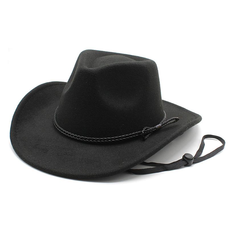 2023 Fedora Hat Cowboy Feel Hats Women Men Fedoras Jazz Top Cap Autumn Winter Caps z liną 