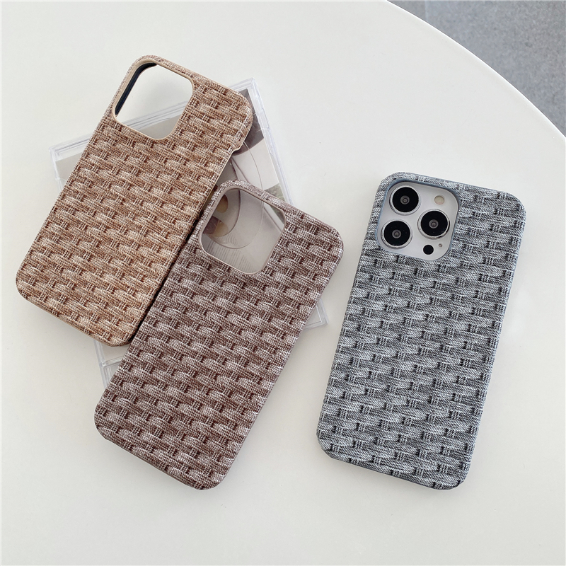 Geflochtenes Leder-Vogue-Telefonhülle für iPhone 14 13 12 11 Pro Max XR XS 7 8 plus SE2 SE3 Haltbar schlanker, fester Farbe gewebtes Anti-Skid-Schutzschale Schockdicht