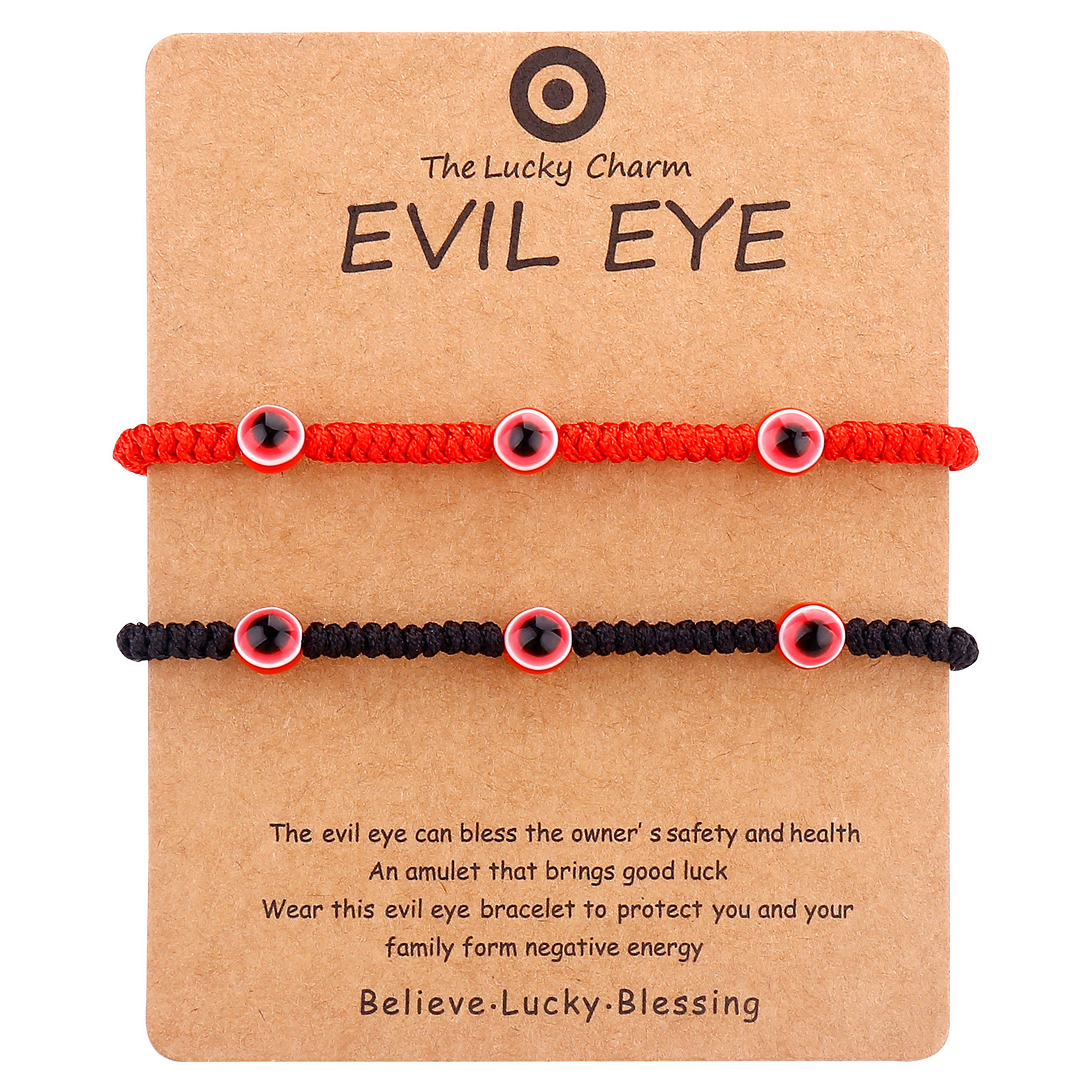 Turkey Blue Evil Eye Card Bracelet Women Handmade Black red Rope Chain Lucky Eyes Beads Bracelets Girl Party Jewelry Gift Couple