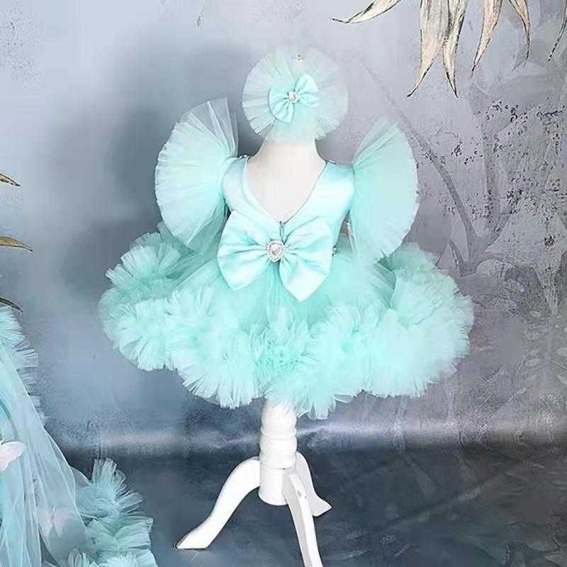 Abiti da ragazza Abiti da bambina neonati 2023 Capodanno Abbigliamento bambini Farfalla soffici Abiti bambini primo compleanno bambini Vestido Robe Fille W0314